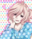  asahina_louis blonde_hair brothers_conflict brown_eyes character_name heart highres iroha_(hime0x0) long_hair male_focus smile solo sweater 