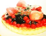  cranberry dessert food fruit fruit_tart gelatin iza_washiro no_humans original strawberry tart_(food) white_background 