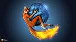  balloon canine female fire firefox fox globe gloves_(marking) looking_at_viewer mammal markings nude red_eyes smile socks_(marking) solo zorryn 