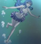  1girl bare_shoulders bikini blue_hair breasts fairy_tail feet freediving juvia_loxar large_breasts long_hair navel screencap stitched swimming swimsuit underwater 