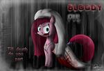  blue_eyes clothed clothing dress english_text equine female feral friendship_is_magic fur hair horse jewelry knife long_hair looking_at_viewer mammal my_little_pony necklace open_mouth pink_fur pink_hair pinkamena_(mlp) pinkie_pie_(mlp) pony smile solo teeth text the-butch-x weapon wedding_dress 