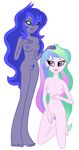  duo equestria_girls female flirting human humanized kog_smut lesbian mammal my_little_pony nightmare_moon_(eg) nipples princess_celestia_(eg) pussy sitting 