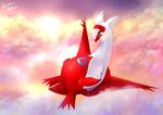  latias legendary_pok&#233;mon legendary_pokemon littlepolka nintendo pok&#233;mon pok&eacute;mon pregnant red_skin video_games yellow_eyes 