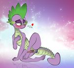  anal anal_insertion anal_masturbation anal_penetration blush dragon feral friendship_is_magic green_eyes insertion male masturbation my_little_pony penetration penis scalie sex_toy solo spike_(mlp) v-d-k vibrator 