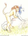  anal anal_penetration curiodraco equine erection feline gay horn interspecies lion male mammal penetration penis sex unicorn 