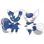  alpha_channel blue_fur cat duo feline female fur ken_sugimori male mammal meowstic nintendo official_art plain_background pok&#233;mon pok&eacute;mon transparent_background video_games white_fur 