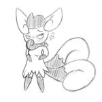  blush feline female mammal meowstic monochrome nintendo nyaonikusu pok&#233;mon pok&eacute;mon thetransformtentacle video_games 