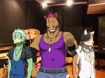  belt biceps big_muscles bird blue_eyes calico_cat cat clothing equine eyes_closed feline fur group hair horse jun_nekonishi keisuke_hirama male mammal morenatsu muscles pants pecs shirt source_request standing tank_top unknown_artist yuuki 