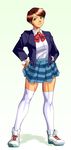  1girl arikawa school_uniform short_hair super_real_mahjong thighhighs toono_mizuki 