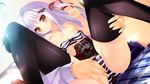  breasts game_cg hoshi_no_ne_sanctuary komatsubara_yomi long_hair marmalade naruse_hirofumi nipples open_legs orange_eyes panties thighhighs underwear wet white_hair 