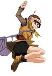  ascot bad_id bad_pixiv_id bag bike_shorts blue_eyes chrono_trigger glasses gun helmet lucca_ashtear maaru purple_hair scarf solo weapon 