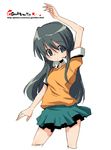  copyright_request grey_eyes grey_hair long_hair oekaki onija_tarou skirt solo 