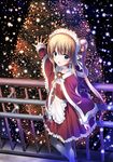  android bad_id bad_pixiv_id blonde_hair blue_eyes christmas christmas_tree colorful copyright_request highres lights long_hair solo suzume_inui twintails 