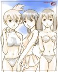  akosan bikini blue_bikini haruka_(pokemon) hikari_(pokemon) kasumi_(pokemon) lowres multiple_girls pokemon pokemon_(game) pokemon_dppt pokemon_frlg pokemon_rse side_ponytail swimsuit 