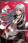  bad_id bad_pixiv_id book braid character_name copyright_name danganronpa danganronpa_1 highres kirigiri_kyouko lightofheaven long_hair necktie one_eye_closed purple_eyes smile solo white_hair 