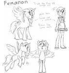 4chan ? anon buttercup_saiyan english_text equine female feral friendship_is_magic horn human mammal monochrome my_little_pony text winged_unicorn wings 