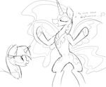  dialog equine female feral friendship_is_magic horn horse mammal my_little_pony nightmare_moon_(mlp) pony smile text twilight_sparkle_(mlp) winged_unicorn wings zev 