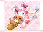  blue_eyes bow brown_eyes chest_tuft cute eevee eeveelution fur nintendo open_mouth pawpads pok&#233;mon pok&eacute;mon smile sylveon tomcat_in_sky tuft video_games 