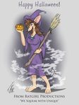  barefoot broom brown_eyes brown_hair ear_piercing female hair halloween hat holidays looking_at_viewer magic_user mammal piercing rat ratcabob rodent smile toes trishcabob_ratgirl witch 