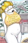  barbecue bear beer beverage blonde_hair bottomless breasts chubby clothing cooking eyes_closed eyewear female fish fork fur glasses hair mammal marine mature milf mother nipples outside paloma parent paul_lucas polar_bear pussy shirt snow white_fur 