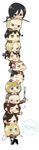  annie_leonhardt armin_arlert background_base bertolt_hoover black_eyes black_hair blonde_hair blue_eyes blush_stickers brown_eyes chibi christa_renz closed_eyes connie_springer copyright_name dual_wielding eren_yeager freckles green_eyes hands_clasped highres holding human_tower jean_kirchstein korenashi looking_at_another looking_up marco_bodt mikasa_ackerman multiple_boys multiple_girls open_mouth outline own_hands_together reiner_braun rock sasha_braus shingeki_no_kyojin short_hair simple_background smile squiggle stacking three-dimensional_maneuver_gear wavy_mouth white_background wings yellow_eyes ymir_(shingeki_no_kyojin) 