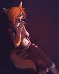  ambiguous_gender anthro blue_eyes canine falvie fox hair mammal orange_hair solo 