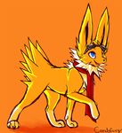  candyfoxy canine eeveelution eyewear feral goggles jolteon male mammal nintendo pok&#233;mon pok&eacute;mon scarf smile video_games 