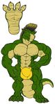  anthro balls biceps big_balls big_muscles big_penis bulge claws cum dragon green_dragon green_hair green_skin grin hair horn looking_at_viewer male muscles nipples paws pecs penis plain_background pose reptile scales scalie smile solo speedo standing swimsuit thoran toe_claws toned topless vein white_background yellow_eyes yellow_skin zeusralo 