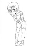  ankle_cuffs bdsm bike_shorts blush bondage bound daikinbakuju hayate_no_gotoku! highres katsura_hinagiku long_hair monochrome shoes sketch socks straitjacket 