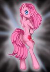  blood blue_eyes crying dirty_face dripping equine eyeshadow female friendship_is_magic horse knife makeup mammal misukitty my_little_pony pink_skin pinkamena_(mlp) pinkie_pie_(mlp) pony smile standing straight_hair tears 