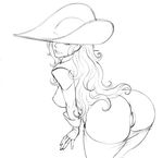  anus ass bent_over breasts breasts_outside curvy fingerless_gloves from_behind gloves greyscale hat hat_over_eyes large_breasts lineart lips lm_(legoman) long_hair marvel_vs._capcom marvel_vs._capcom_2 monochrome nipples pantyhose pantyhose_pull pirate pirate_hat pussy ruby_heart sketch solo thick_thighs thighs wide_hips 