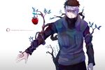  apple asato_(artist) black_eyes brown_hair headband leaves naruto naruto_shippuden yamato_(naruto) 