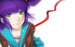  dress green_eyes mascot purple_hair ru-chans simple_background tears unyl-tan 