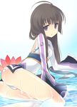  :o arm_support ass bad_id bad_pixiv_id bare_legs black_hair cameltoe empty_eyes kohak_hearts legs long_hair long_sleeves looking_at_viewer partially_submerged purple_eyes shiny shiny_skin short_shorts shorts solo tales_of_(series) tales_of_hearts teu_(navy) water wet 