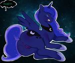  antelon anus blue_eyes butt cutie_mark equine female feral friendship_is_magic hair half-closed_eyes horn horse lying mammal my_little_pony night on_side open_mouth presenting princess_luna_(mlp) pussy solo winged_unicorn wings 