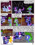  bag box comic crate cutie_mark dialog directional_arrow dragon duo english_text equine female feral friendship_is_magic green_eyes hair horn horse male mammal marker_(art) mixed_media my_little_pony newyorkx3 pen_(art) pony purple_eyes purple_hair saddle_bag scalie shake shaking spike_(mlp) text traditional_media twilight_sparkle_(mlp) water wet winged_unicorn wings 