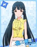  artist_request blue_hair bracelet brown_eyes character_name idolmaster idolmaster_million_live! jewelry kitakami_reika long_hair looking_at_viewer midriff navel official_art smile twintails 