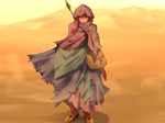  desert game_cg ikazuchi_no_senshi_raidy kazuma_muramasa long_hair raidy red_eyes red_hair solo 