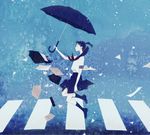  banned_artist kumaori_jun original school_uniform serafuku solo umbrella 