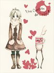  apron bad_id bad_pixiv_id boots coat coffee heart og original pantyhose solo 