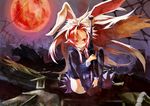  9ji animal_ears bunny_ears gun long_hair moon purple_hair red_eyes red_moon reisen_udongein_inaba solo touhou weapon 