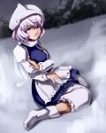  feet hands highres hirosato letty_whiterock snow socks solo touhou 