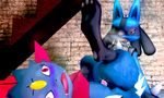  ambiguous_gender blue_fur blush butt cum cum_inside forced fur lucario nintendo on_top one_leg_up pawpads pok&#233;mon pok&eacute;mon rape video_games weavile 