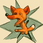  anthro astronautilus balls canine digital_media_(artwork) erection fox fur huge_head humanoid_penis male mammal nude open_mouth orange_fur penis simple_background solo standing teeth what why 