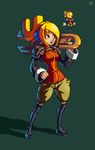  bad_deviantart_id bad_id blonde_hair boots breasts brown_eyes green_background hand_on_hip headphones huge_weapon joakim_sandberg knee_boots lips long_hair medium_breasts narrow_waist nose over_shoulder pauldrons pixel_art pixelated robin_(the_iconoclasts) solo the_iconoclasts weapon weapon_over_shoulder wrench 