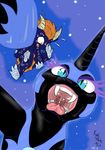  blue_eyes dragon duo equine female feral friendship_is_magic helmet horn horse kyokimute mammal micro my_little_pony nightmare_moon_(mlp) open_mouth original_character teeth tongue vorarephilia vore winged_unicorn wings 