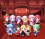  apron bat_wings blonde_hair blue_eyes blue_hair book brown_hair chibi chinese_clothes cirno daiyousei demon_wings everyone fairy_wings flandre_scarlet green_eyes green_hair hair_ribbon hair_tubes hakurei_reimu hat hat_ribbon head_wings hong_meiling ice ice_wings izayoi_sakuya kirisame_marisa koakuma long_hair maid_apron maid_headdress multiple_girls patchouli_knowledge purple_eyes purple_hair red_eyes red_hair remilia_scarlet ribbon rumia silver_hair the_embodiment_of_scarlet_devil touhou wings witch_hat yellow_eyes yumi_(careca398) 