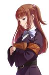  armband belt blue_eyes book bow hair_bobbles hair_ornament konoe_(fogtracks) red_hair umineko_no_naku_koro_ni ushiromiya_ange wide_sleeves 