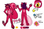  breasts claws ear_piercing female fluffy_tail fur hair mammal markings model_sheet nipple_piercing nipples nude orange_skin piercing pink_fur plain_background purple_hair pussy raiettei_(artist) red_fur red_hair refsheet ring rodent smile squirrel toe_claws two_tone_hair white_background yellow_eyes 