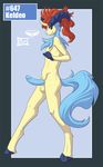  anthro anthrofied balls barefoot beige_nose blue_background blue_fur blue_penis brown_eyes english_text equine erection fist fur hair happy hooves horn keldeo legendary_pok&#233;mon legendary_pokemon long_hair looking_at_viewer male mammal mingchee nintendo notorious84 nude number penis plain_background pok&#233;mon pok&eacute;mon raised_arm red_hair shadow shiny smile solo standing text the_pokedex_project unicorn video_games white_eyes 